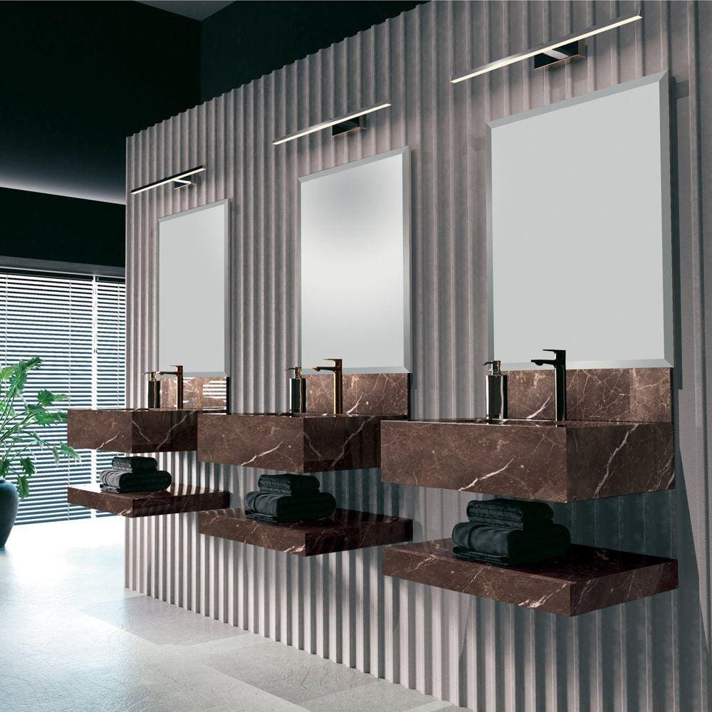 Prateleira em Porcelanato Técnico Polido para Banheiro 80cm Max Blu Trufa