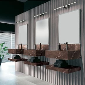 Prateleira em Porcelanato Técnico Polido para Banheiro 80cm Max Blu Trufa