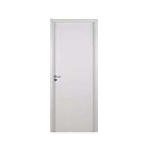 Kit Porta de Madeira Lisa 215x84cm com Batente de MDF Ultra 12cm Melamínico MGM Branco
