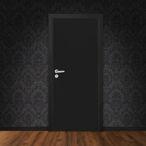 Kit Porta de Madeira 210x80cm Lisa Laqueada Esquerda Moldufama Preto