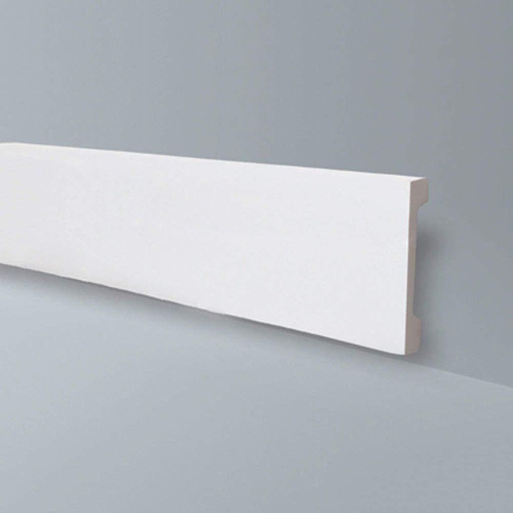 Rodapé de Poliestireno 15cm x 18mm Liso Metro Linear Wb15 GART - caixa com 2,44 m - Branco
