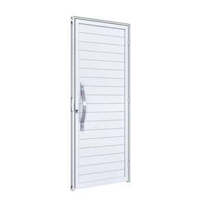 Porta de Alumínio 215x95cm com Puxador Curvo Polido de 60cm Lucasa Branco