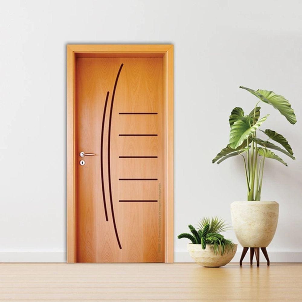 Folha de Porta 210x82cm Semi Solida Modelo 37 Mapaf Marrom-Claro