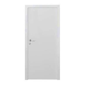 Kit Porta de Madeira 210x90cm Lisa Primer Direita Moldufama Branco
