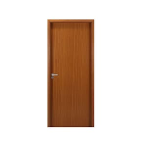 Kit Porta de Madeira Lisa 215x84cm com Batente de MDF Ultra 16cm Melamínico MGM Mogno