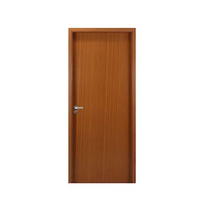 Kit Porta de Madeira Lisa 215x74cm com Batente de MDF Ultra 16cm Melamínico MGM Mogno