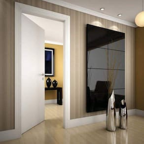 Kit Porta de Madeira 210x80cm Lisa Primer Direita Moldufama Branco