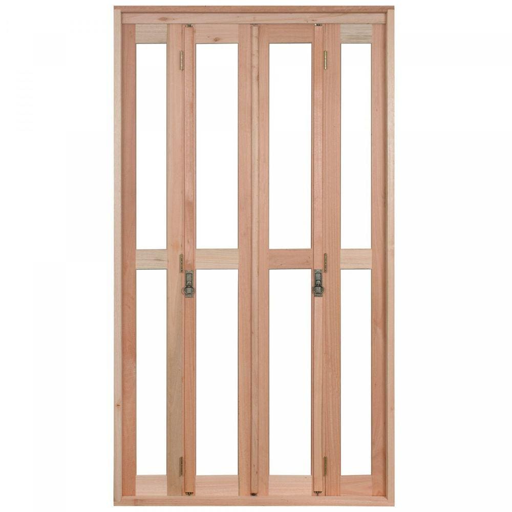 Porta de Madeira Balcão Pantográfica 213x180cm com Batente de 9,4cm EWK 486 Rondosul Marroml