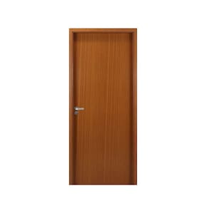 Kit Porta de Madeira Lisa 215x64cm com Batente de MDF Ultra 10cm Melamínica MGM Mogno