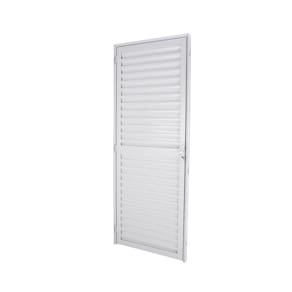 Porta Veneziana Abertura Esquerda 210x70cm Espresso Esquadrias Branco