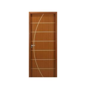 Kit Porta de Madeira Decorada 215x94cm com Batente de MDF Ultra 12cm Neblina MGM Mogno