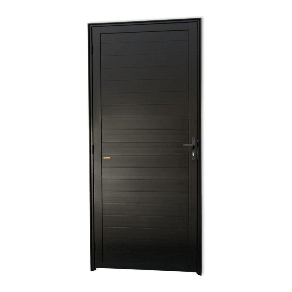 Porta de Alumínio Lambril Super 25 210cm x 80cm Brimak Preto