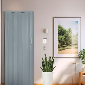 Porta Sanfonada 210x72cm Bariri PVC Cinza Granizo