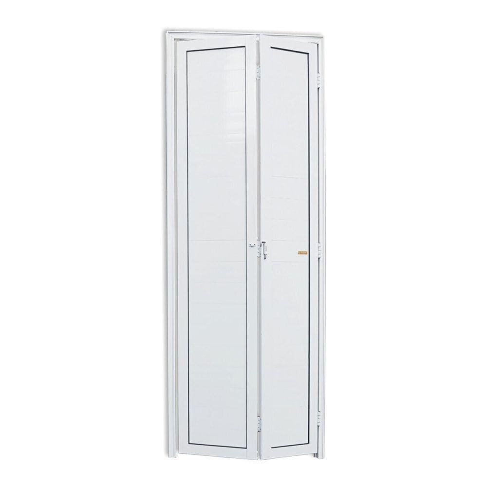 Porta de Alumínio Camarão 210x70cm Brilhante Linha 25 Brimak Branco
