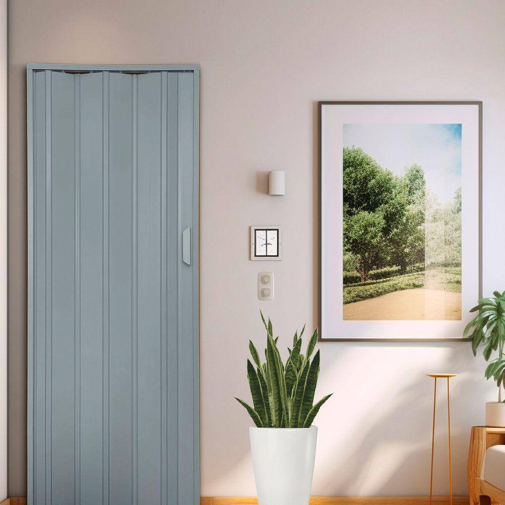 Porta Sanfonada de PVC 210x105cm Bariri Cinza Granizo