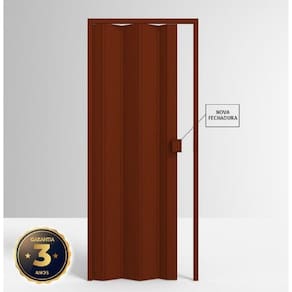 Porta Sanfonada de PVC 210x60cm Permatti Mogno Liso