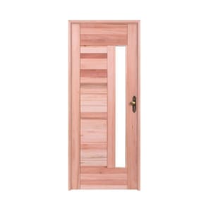 Kit Porta de Madeira Pivotante Lado Esquerdo 213x80cm Batente 12cm PE34 Esel
