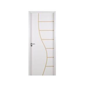 Kit Porta de Madeira Decorada 215x74cm com Batente de MDF Ultra 10cm Cantareira MGM Branco