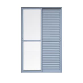 Porta de Alumínio Veneziana 210x150cm 3 Folhas Hale Esquadrias Branco