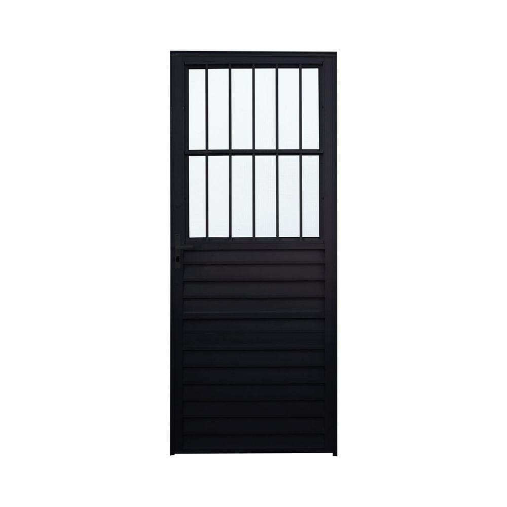 Porta de Alumínio Social 210x86cm Fortline Atlântica Preto