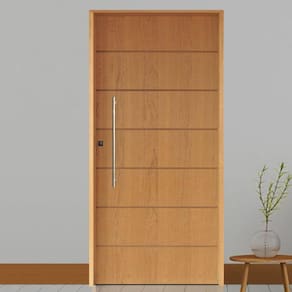 Kit Porta de Madeira 210x82cm Batente 14cm Fechadura Rolete Rodam Imbuia