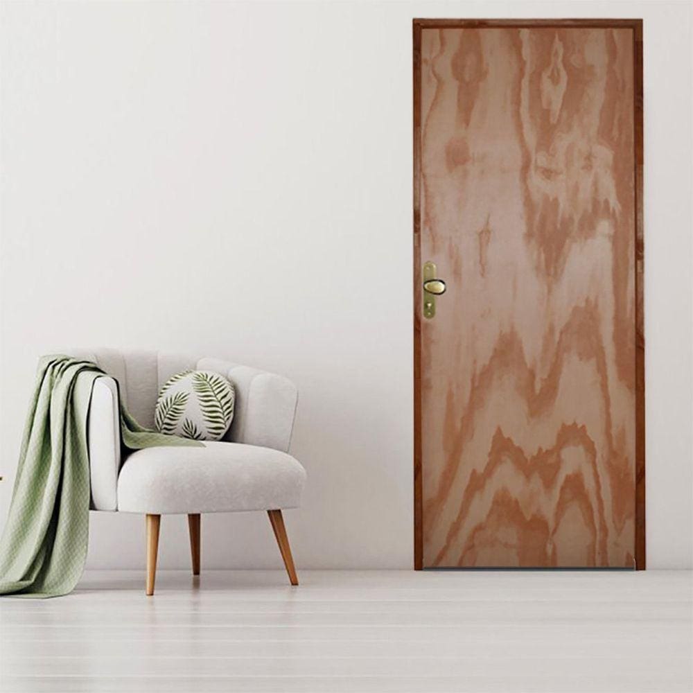Kit Porta de Madeira 210x70cm Batente 9cm Fechadura Golf Rodam Mescla