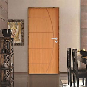 Kit Porta de Madeira 210x72cm Batente 11cm Fechadura Rolete Belissima 6 Rodam Imbuia