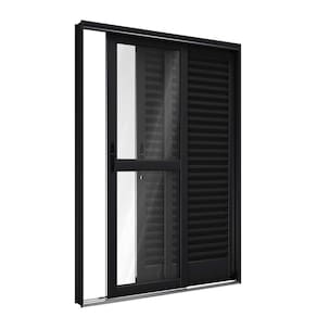 Porta de Aço Balcão de Correr Lateral 3 Folhas 215x150cm Facilitá Lucasa Preto
