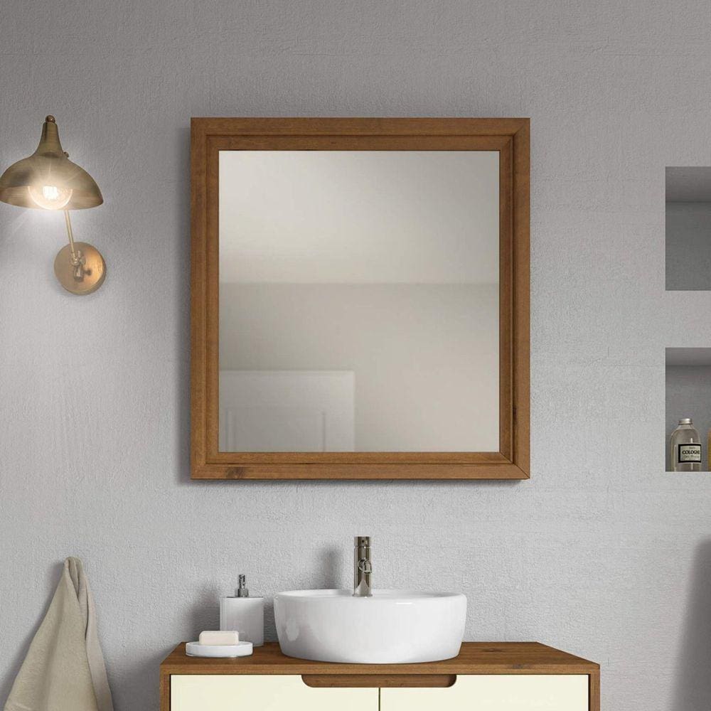 Espelheira Madeira Maciça 80x85cm Tendence Artemobili Garapa