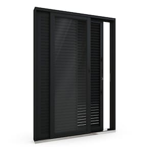 Porta de Aço Balcão Flex 214x150cm com Vidro 3 Folhas Facilitá Lucasa Preto