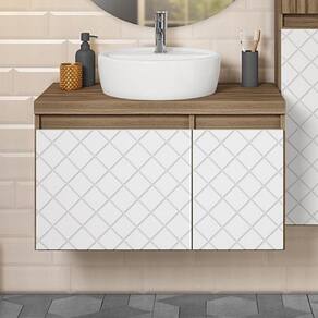 Gabinete 1 Porta 1 Gaveta 80cm Mônaco Darabas Agardi Terracota/Branco