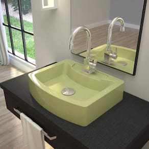 Cuba para Banheiro RT41W Retangular Aria Compace Verde Acqua