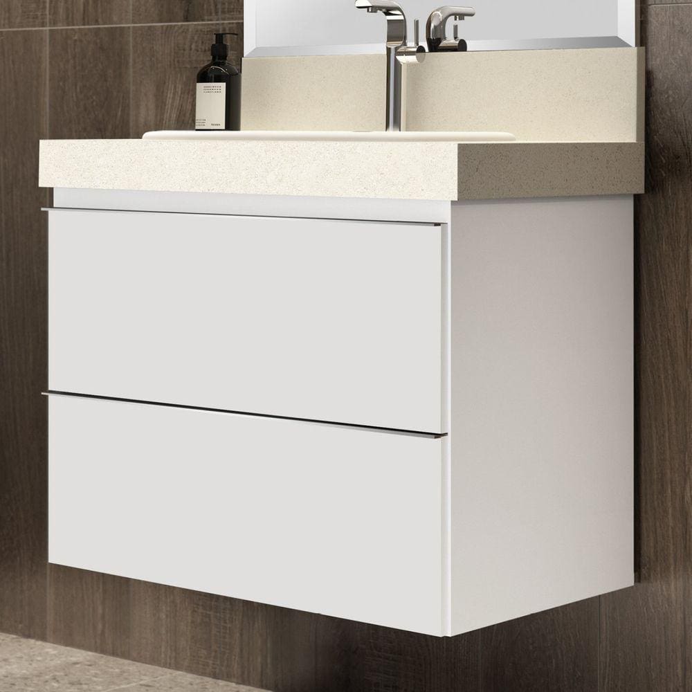 Gabinete para Banheiro Suspenso 80cm sem Lavatório Bumi Branco/Branco