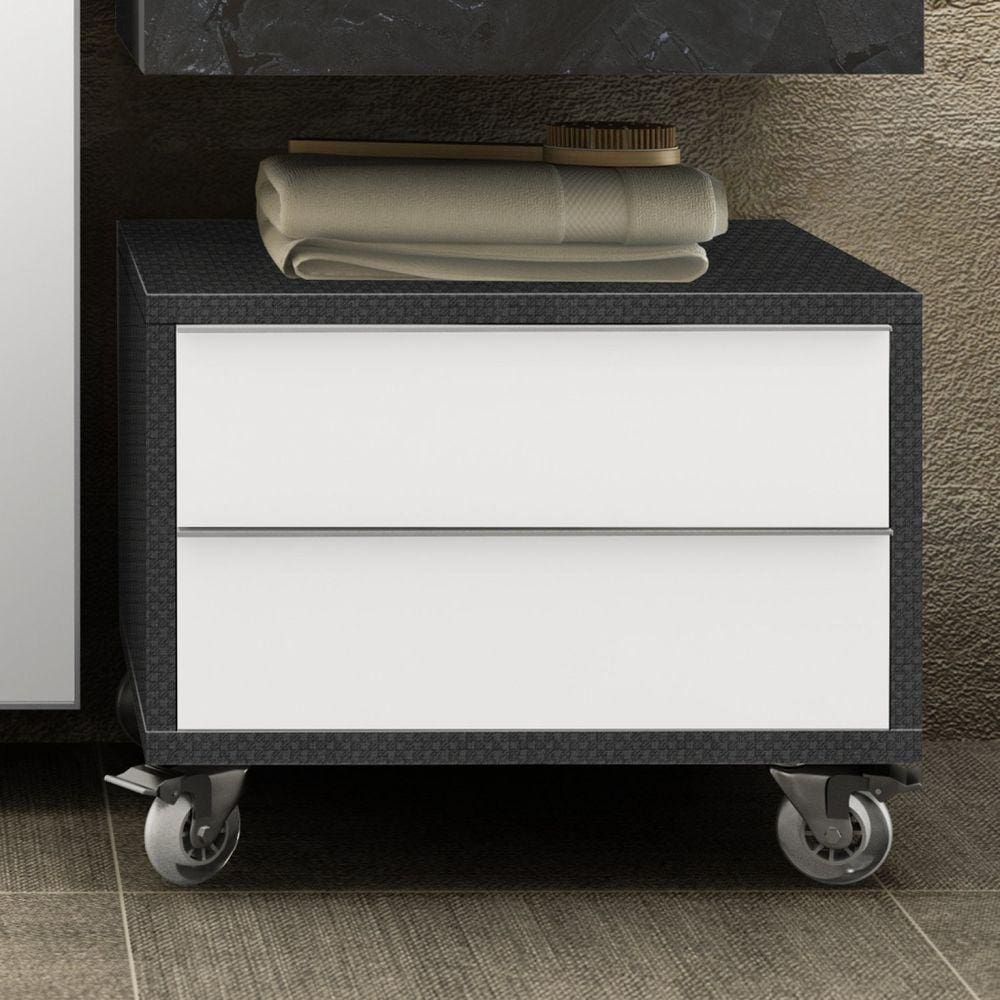 Gaveteiro para Banheiro com Rodízios MAX 60cm Bumi Grafen/Branco