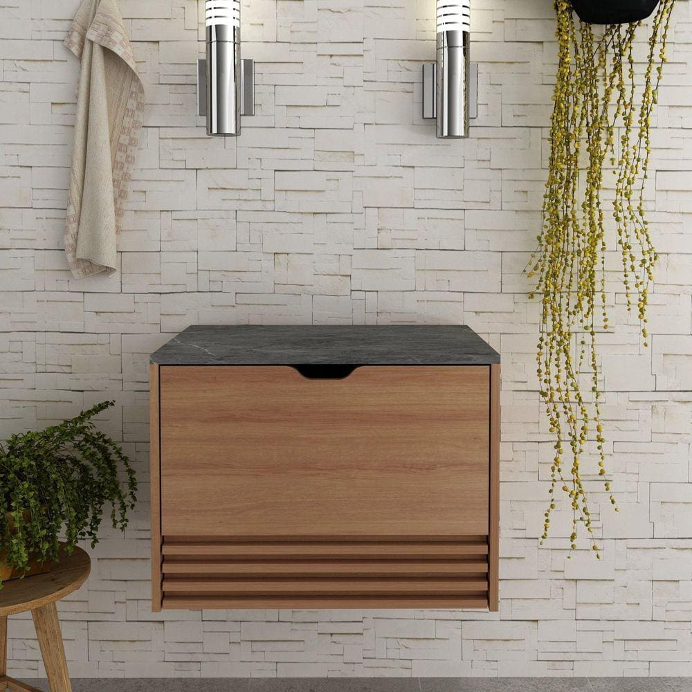 Gabinete Suspenso para Banheiro BN3613 Tecno Mobili Amêndoa/Lunar