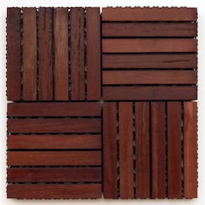 Kit Deck em Placa de Madeira Modular Base Plástica 30x30cm com 25 Placas MaderSilva Imbuia
