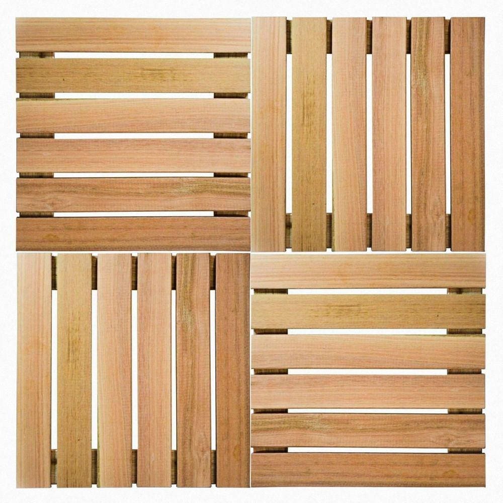 Kit Deck em Placa de Madeira Modular 30x30cm com 20 Placas MaderSilva Eucalipto