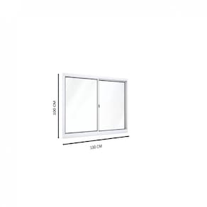 Janela de Alumínio de Correr 100x100cm 2 Folhas Riobras Branco