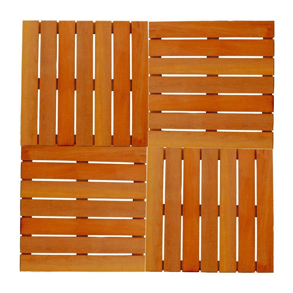 Kit Deck em Placa 12 Placas 50x50cm Modular Garapeira MaderSilva Marrom Claro
