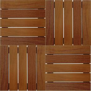 Kit Deck em Placa de Madeira Modular 50x50cm com 12 Placas MaderSilva Cumaru
