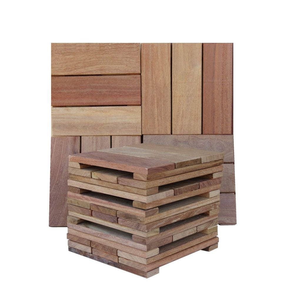 Kit Deck em Placa Modular 28x28cm com 20 Placas MaderSilva Marrom