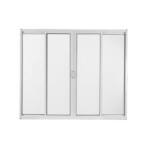 Janela de Alumínio de Correr 120x120cm 4 Folhas 2 Fixas com Vidro Liso Linha Soft MGM Branco Branco