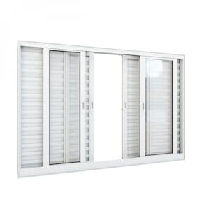 Janela de Alumínio Veneziana 120x150cm 6 Folhas Lucasa Alumínios Branco