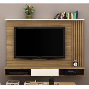 Painel para TV até 65 Polegadas com Prateleira 2 Nichos 1 Gaveta Tecnomobili Marroml