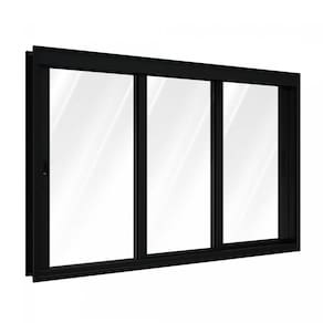 Janela de Alumínio de Correr 120x150cm 3 Folhas Lucasa Alumínios Preto