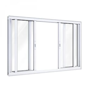 Janela de Alumínio de Correr 100x200cm 4 Folhas Lucasa Alumínios Branco