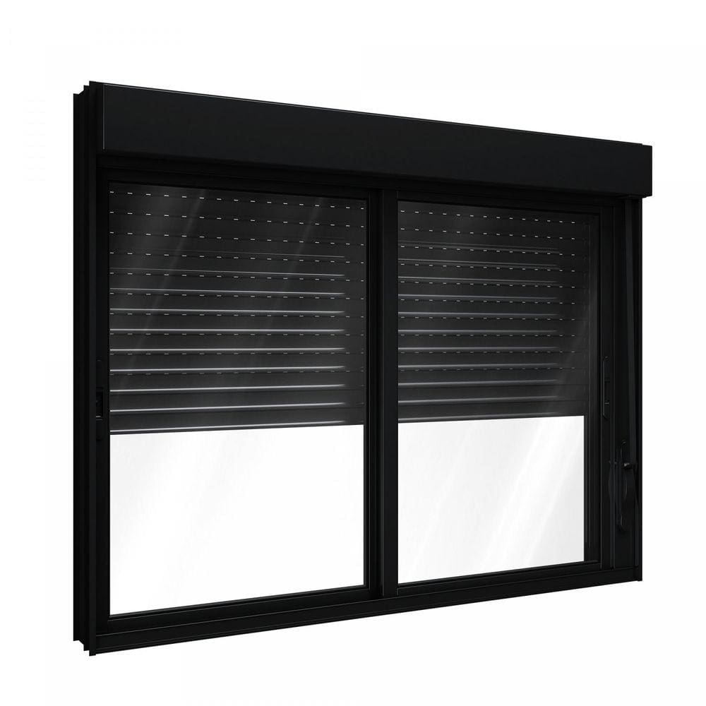 Janela de Alumínio Veneziana 120x150cm com Persiana Black Out Integrada Lucasa Alumínio Preto