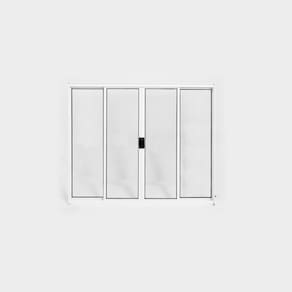 Janela de Alumínio de Correr 120x150cm 4 Folhas sem Grade Plus Lux Esquadrias Branco