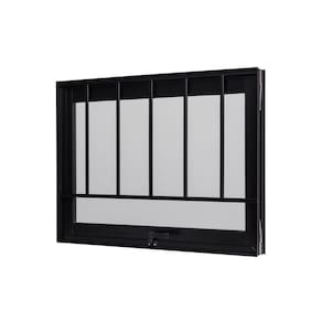 Janela de Aluminio Maxim-Ar 60x80cm com Grade e Vidro Boreal Ultra Ramassol Preto