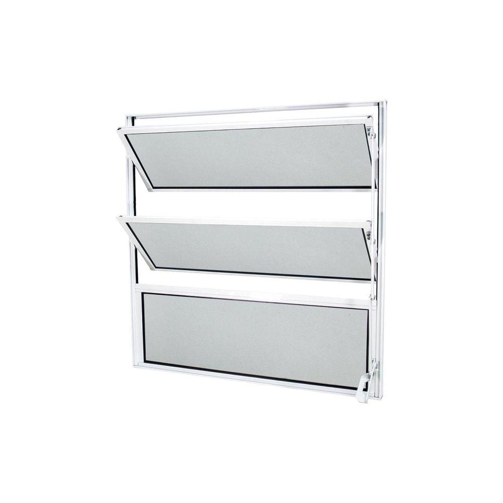 Janela Basculante Abertura Central  Exclusivo 1 Seção Vidro Mini Boreal 60x60cm CRV Portas e Janelas